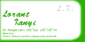 lorant kanyi business card